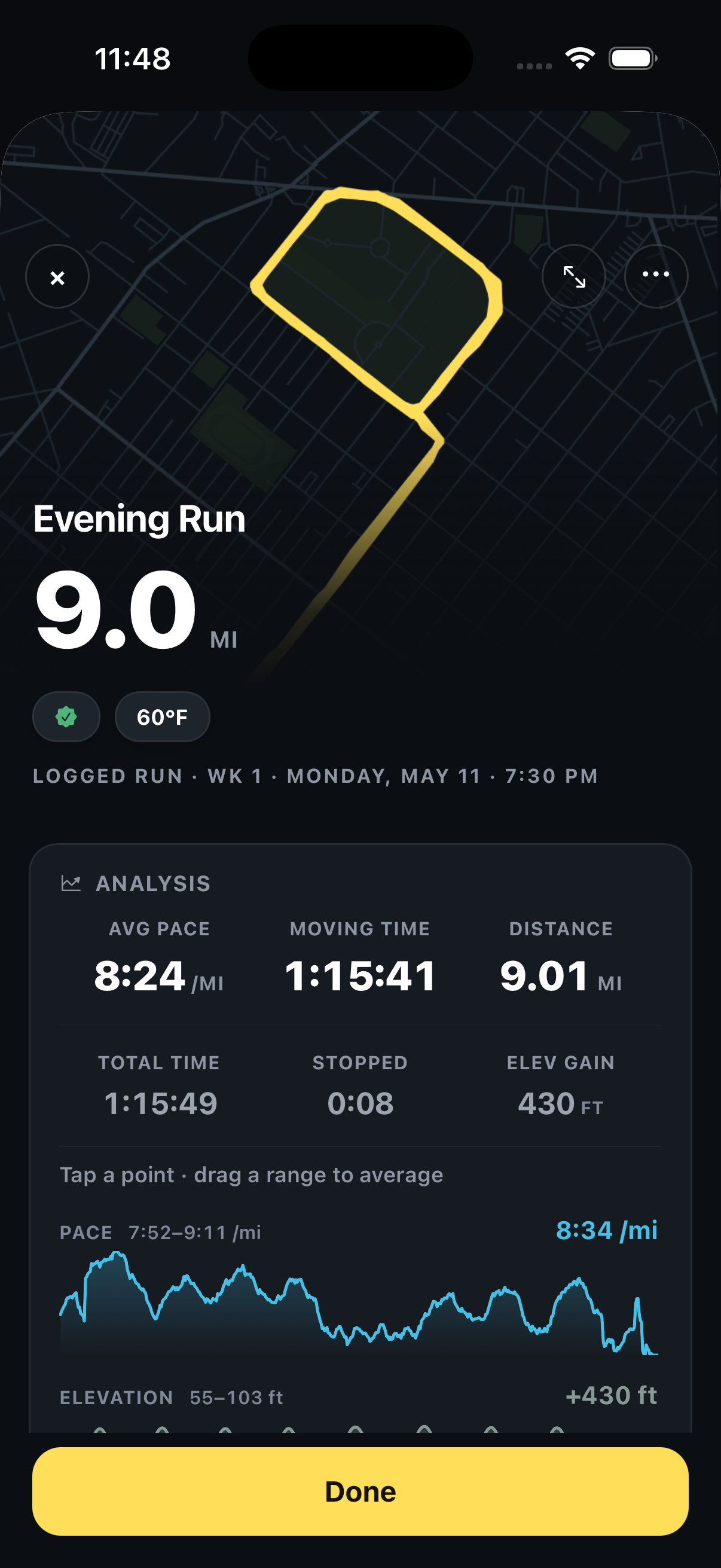 Run detail